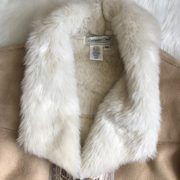 Coldwater Creek Suede and Faux Fur Jacket - Picture 3 of 10